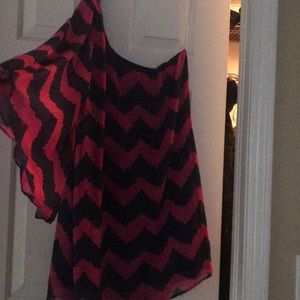 Brand new navy and fushia one shoulder dress